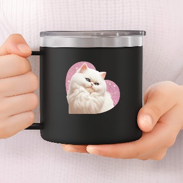 Discover Fun, Kitten Valentines Gift For Him, Unique 14oz Stainless Steel Tumblers