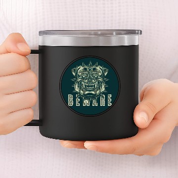 Discover Pitbull Beware 14oz Stainless Steel Tumblers