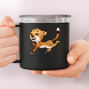 Discover Cheetah runs 14oz Stainless Steel Tumblers