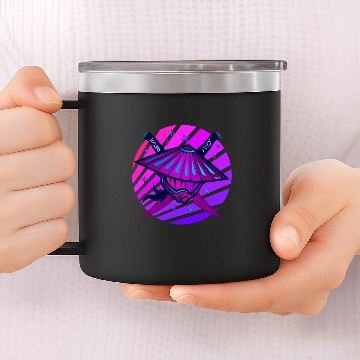 Discover Samurai Monster Sword Star Violet 14oz Stainless Steel Tumblers