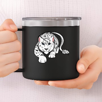 Discover Snow Leopard 14oz Stainless Steel Tumblers
