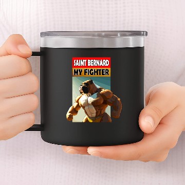 Discover Saint Bernard my fighter doggy 14oz Stainless Steel Tumblers