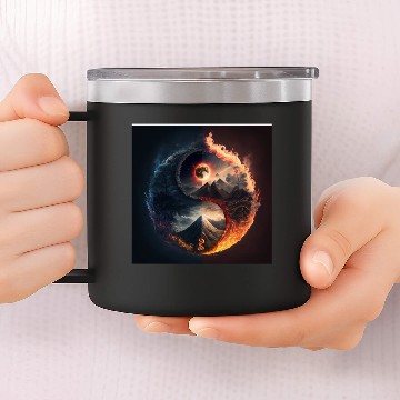 Discover Ying Yang  14oz Stainless Steel Tumblers