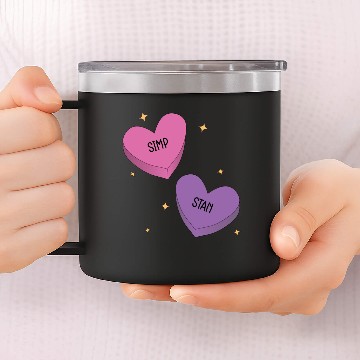 Discover Fun Candy Hearts 14oz Stainless Steel Tumblers