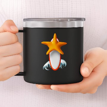Discover Starfish surfboard 14oz Stainless Steel Tumblers