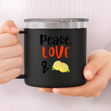 Discover Peace Love and Lemons 14oz Stainless Steel Tumblers
