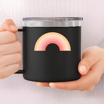 Discover Peach Pink Rainbow 14oz Stainless Steel Tumblers