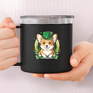 Discover st patricks day - chibi corgi dog 14oz Stainless Steel Tumblers