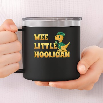 Discover Wee Lil Hooligan loves Dinosaur St Patrick Day 14oz Stainless Steel Tumblers