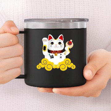 Discover Maneki Neko 14oz Stainless Steel Tumblers