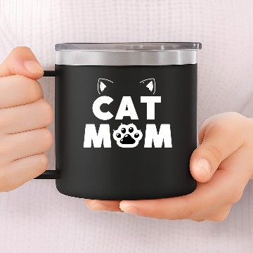 Discover Cat Mom - Funny Cat And Mom 14oz Stainless Steel Tumblers