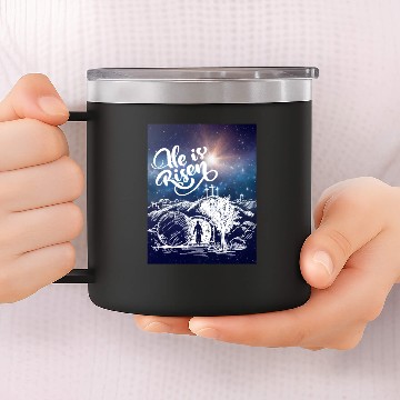 Discover He Is Risen!Jesus,Easter, Bright & Morning Star 14oz Stainless Steel Tumblers
