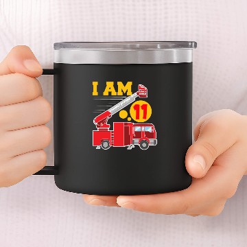 Discover Firefighter Car 11 Birthday Im 11 14oz Stainless Steel Tumblers