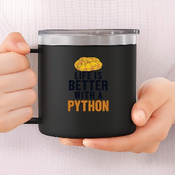 Discover Life is Better with a Python Pythonidae Banana 14oz Stainless Steel Tumblers