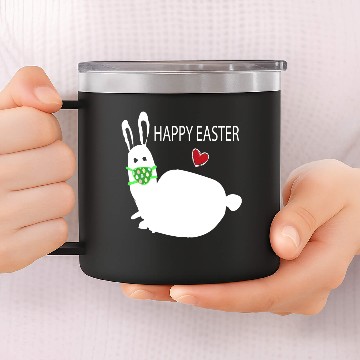 Discover Happy Easter Funny White Rabbit Bunny 14oz Stainless Steel Tumblers