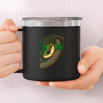 Discover Snake with leaf vector illustration 14oz Stainless Steel Tumblers