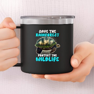 Discover Save the Rain Forest Wildlife protected species 14oz Stainless Steel Tumblers