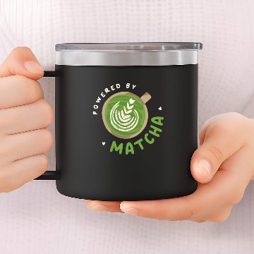 Discover Powered By Matcha Green Tea Japanese 14oz Stainless Steel Tumblers