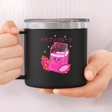 Discover Kawaii Dragon Fruit Milk 14oz Stainless Steel Tumblers