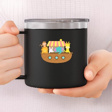 Discover Noah Ark, Cute Animals, for Kids 14oz Stainless Steel Tumblers