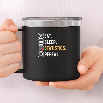 Discover Statistics Numbers Data Science Statistician 14oz Stainless Steel Tumblers