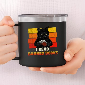 Discover I Read Banned Books Week Librarian Freadom Reader 14oz Stainless Steel Tumblers