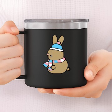 Discover Cute Easter Bunny and Transgender Pride Flag Hat 14oz Stainless Steel Tumblers