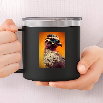 Discover Quail With Sunglasses 14oz Stainless Steel Tumblers