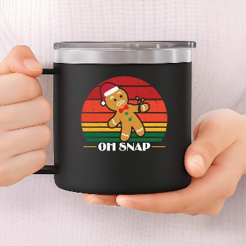 Discover Oh Snap Gingerbread 14oz Stainless Steel Tumblers