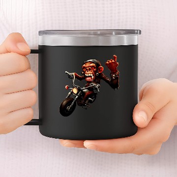 Discover Zombie Raider Monkey Rockstar 14oz Stainless Steel Tumblers