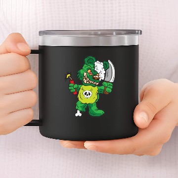 Discover EVIL TEDDY BEAR MURDERER 14oz Stainless Steel Tumblers