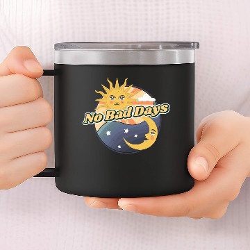 Discover No Bad Days yellow 14oz Stainless Steel Tumblers