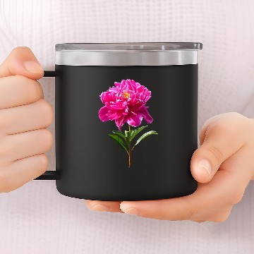 Discover Vivid Pink Peony 14oz Stainless Steel Tumblers