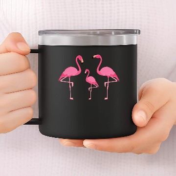 Discover Flamingo Family 14oz Stainless Steel Tumblers