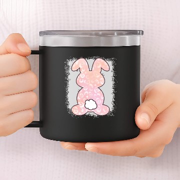 Discover Leopard Pattern Bleached Easter Bunny blue 14oz Stainless Steel Tumblers