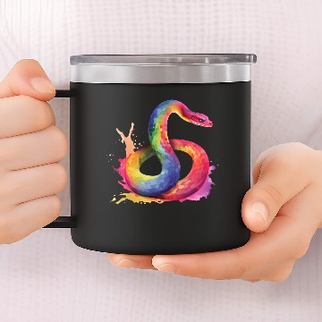Discover Snake pride rainbow colors 14oz Stainless Steel Tumblers