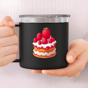 Discover Strawberry Shortcake Dessert 14oz Stainless Steel Tumblers