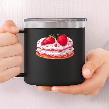 Discover Strawberry Shortcake Dessert 14oz Stainless Steel Tumblers