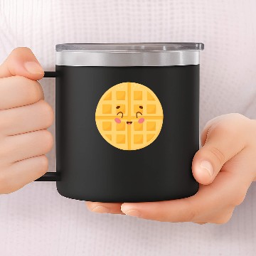 Discover Cute Waffle Doodle 14oz Stainless Steel Tumblers