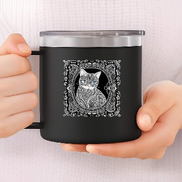 Discover Beautiful Bohemian Cat | 14oz Stainless Steel Tumblers