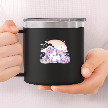 Discover Unicorn Unicorn Rainbow Unicorn Cloud 14oz Stainless Steel Tumblers