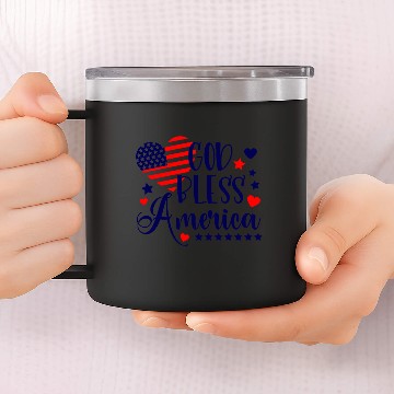 Discover God Bless America 14oz Stainless Steel Tumblers