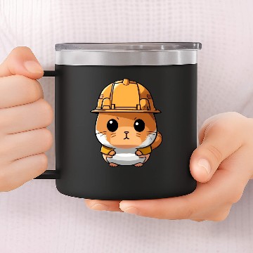 Discover Construction Hamster 14oz Stainless Steel Tumblers