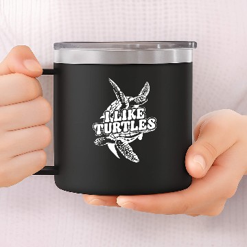 Discover Sea Turtle Tortoise I Like Turtles 14oz Stainless Steel Tumblers