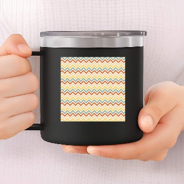Discover Retro Colorful Chevron Pattern 14oz Stainless Steel Tumblers