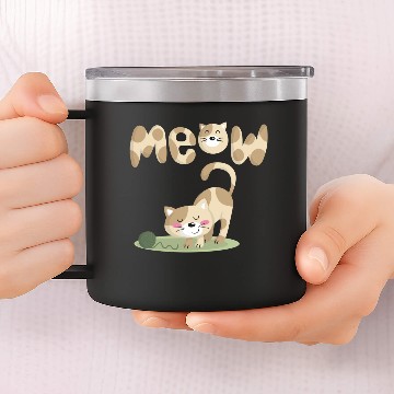 Discover Meow Cat 14oz Stainless Steel Tumblers