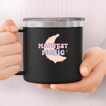 Discover Manifest Magic, Happy Halloween Day 14oz Stainless Steel Tumblers