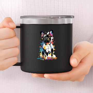 Discover Frenchie Colorburst 14oz Stainless Steel Tumblers