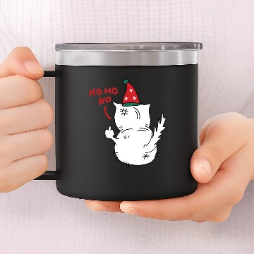 Discover Grumpy Christmas Cat 14oz Stainless Steel Tumblers
