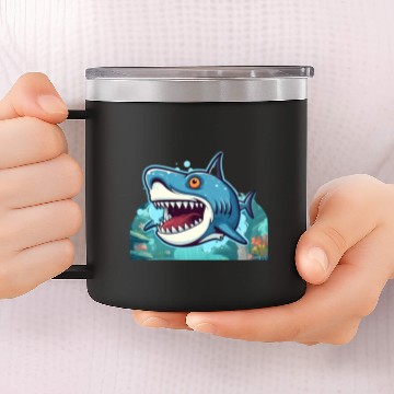 Discover Shark Attack 14oz Stainless Steel Tumblers